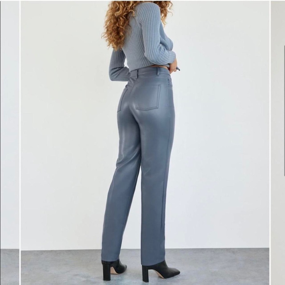 Aritzia granite blue melina leather pant (regular length)